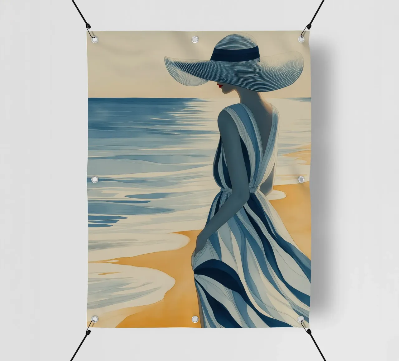 Donna sulla spiaggia telo in pvc da Imagine
