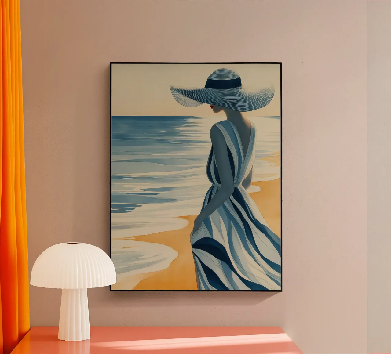 Donna sulla spiaggia plexiglass da Imagine