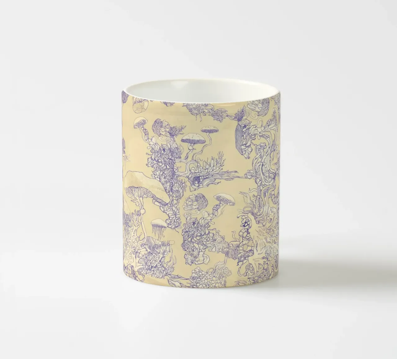 cream mushr ceramic mug by Giulio Iurissevich