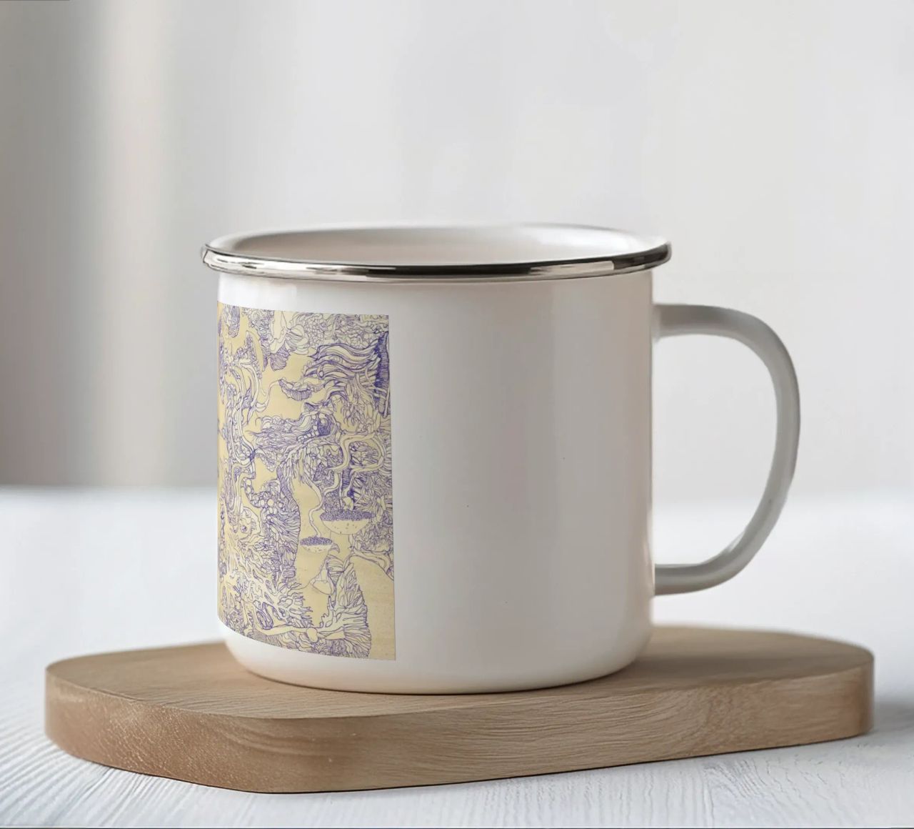 cream mushr tazza in smalto da Giulio Iurissevich