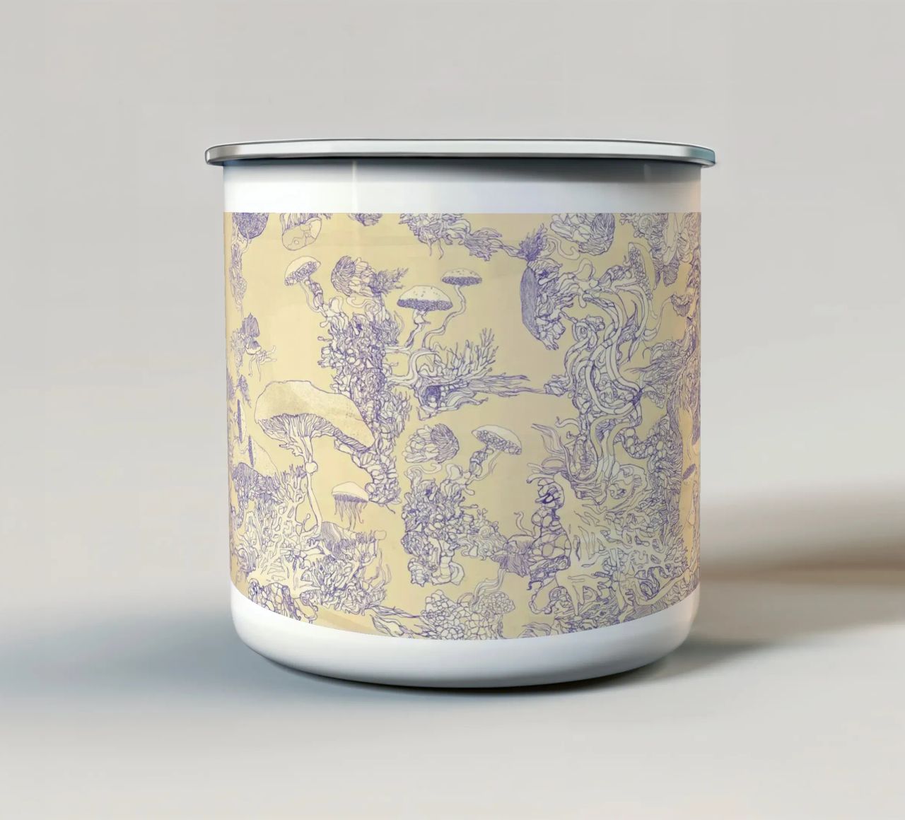 cream mushr tazza in smalto da Giulio Iurissevich