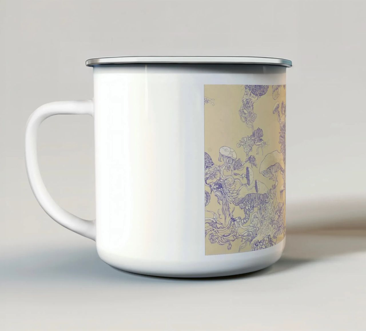 cream mushr tazza in smalto da Giulio Iurissevich