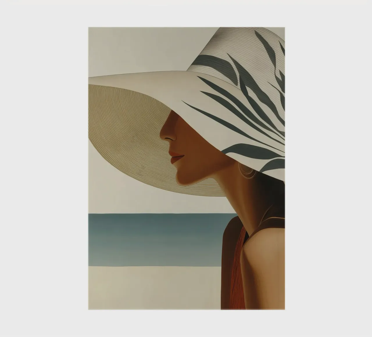Donna con cappello sulla spiaggia diario da Imagine