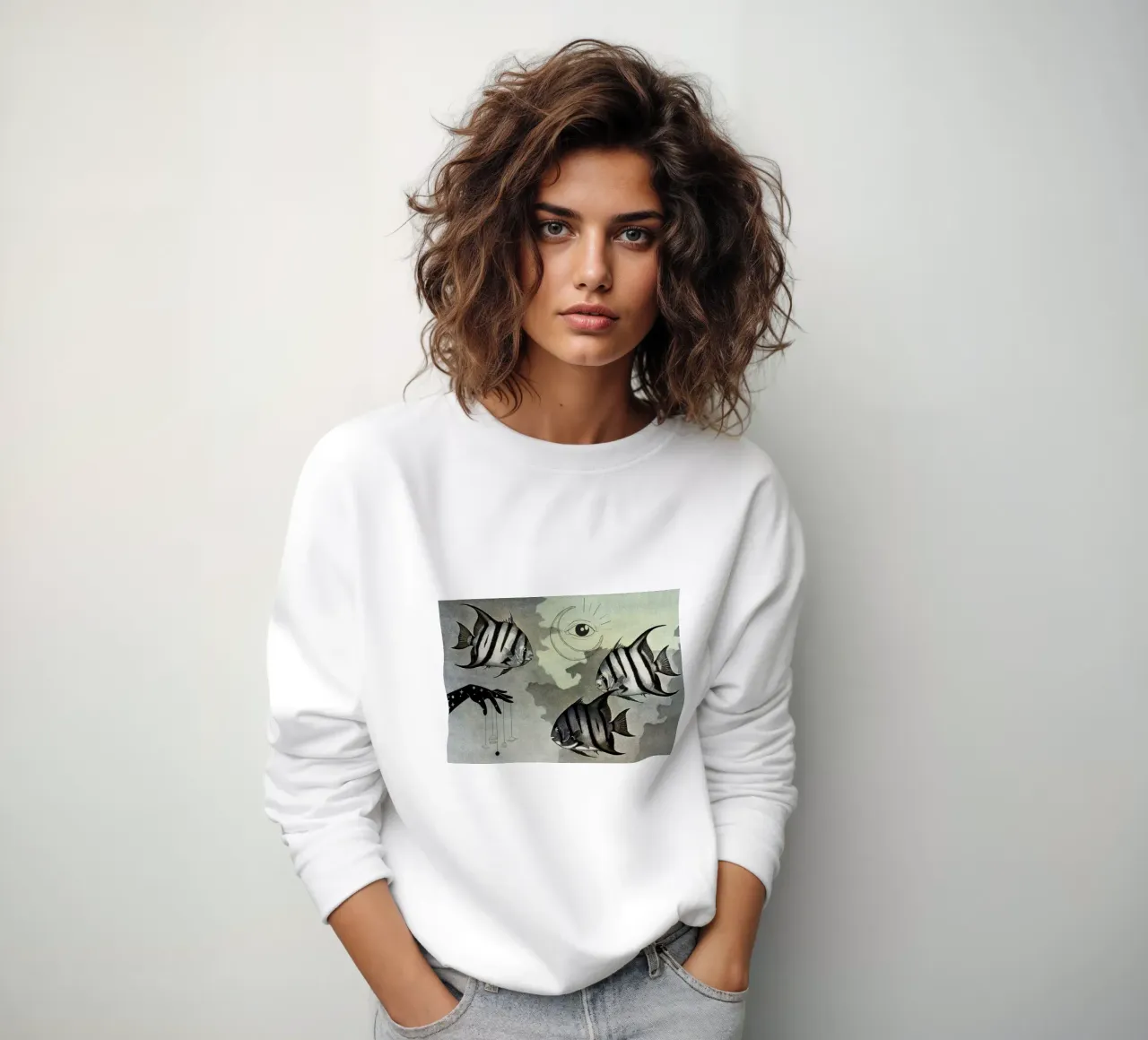Spade Fish & Spell Craft | Press Play Art Print Collage sudadera de Press Play Art Prints