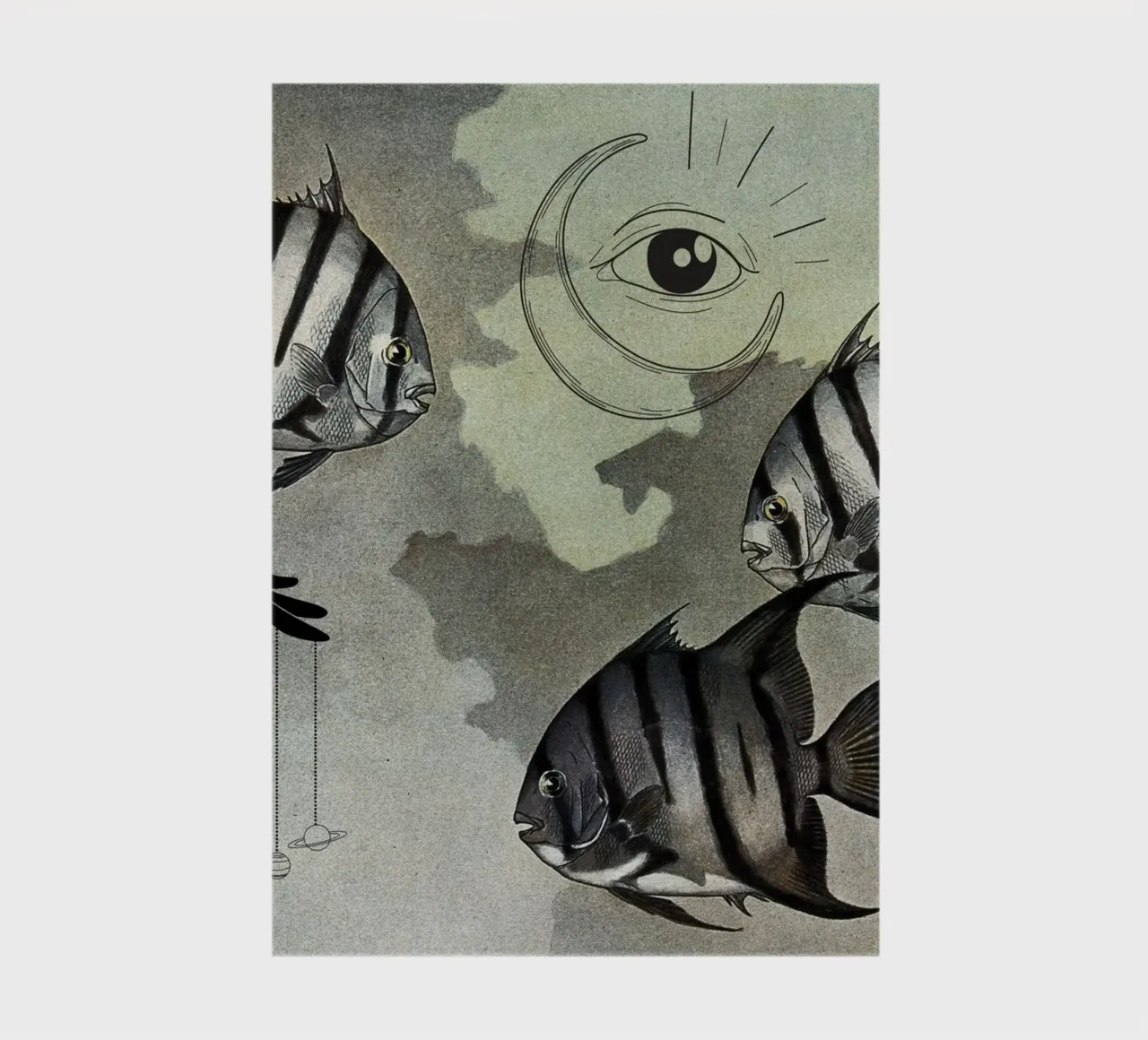 Spade Fish & Spell Craft | Press Play Art Print Collage notebook by Press Play Art Prints