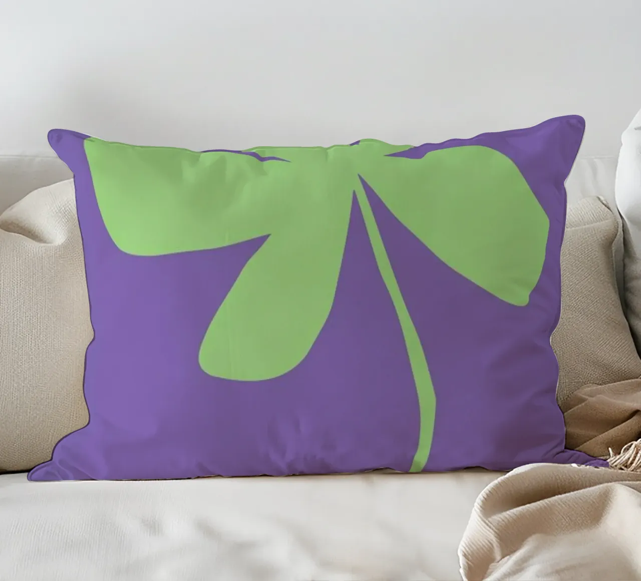 Single Green Flower cuscino da Pure