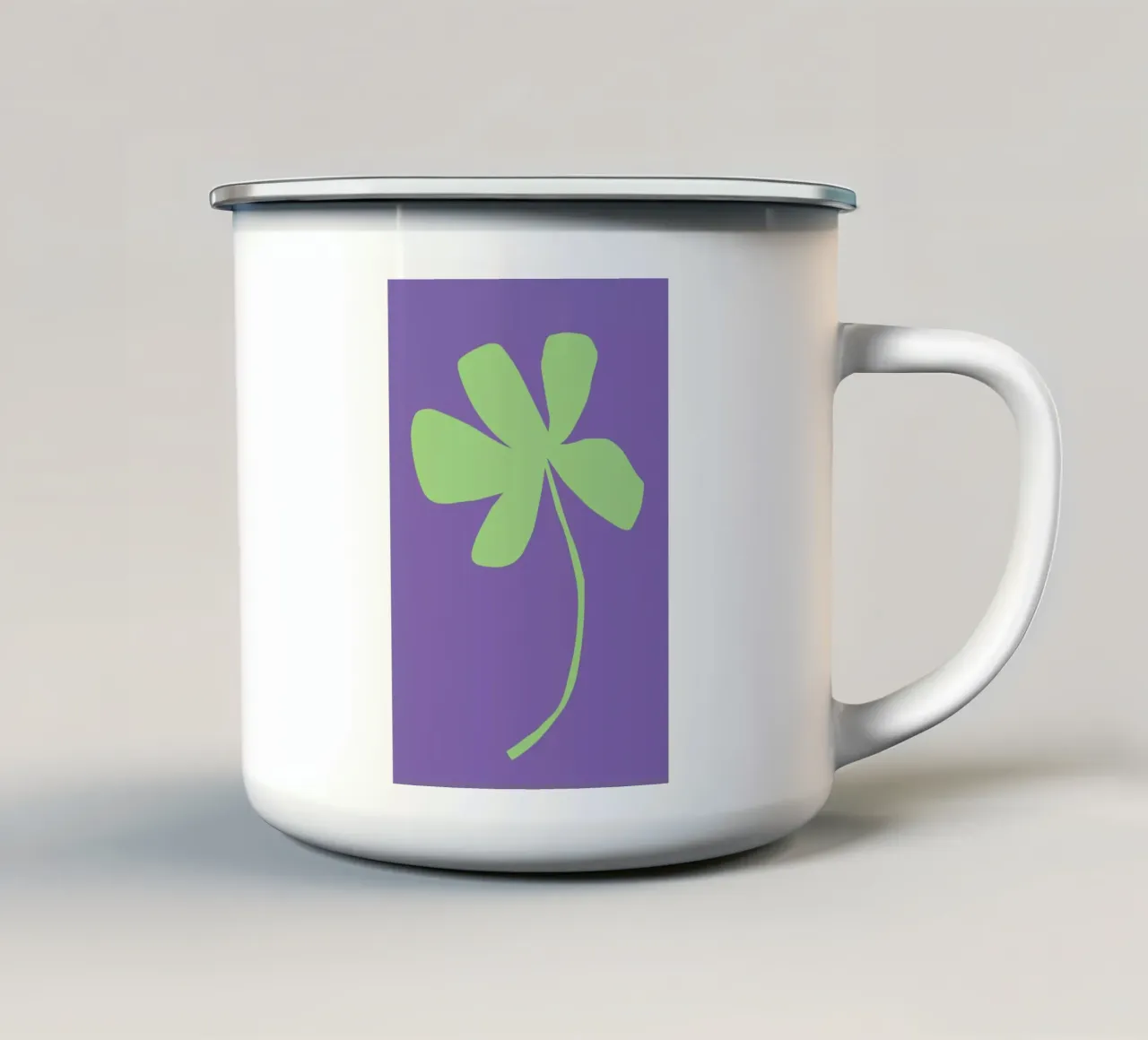 Single Green Flower tazza in smalto da Pure