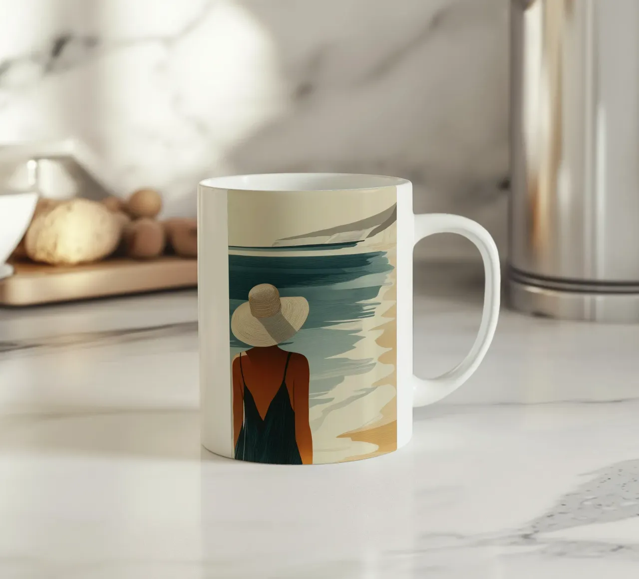 Sulla spiaggia tazza in ceramica da Imagine