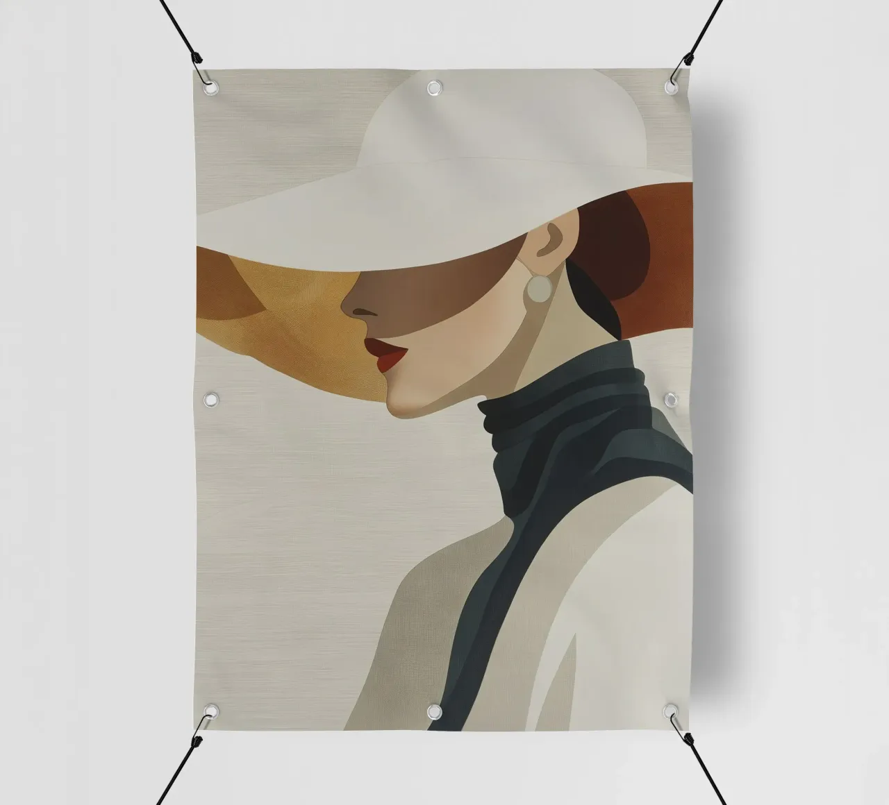 Donna con cappello telo in pvc da Imagine