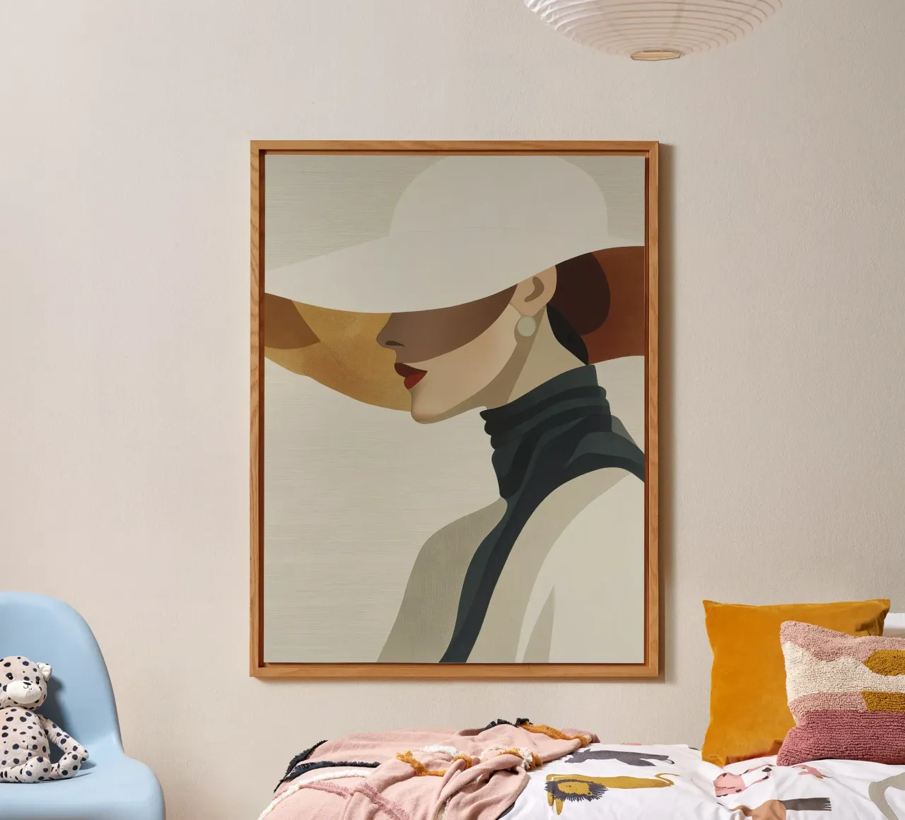 Donna con cappello alluminio dibond da Imagine