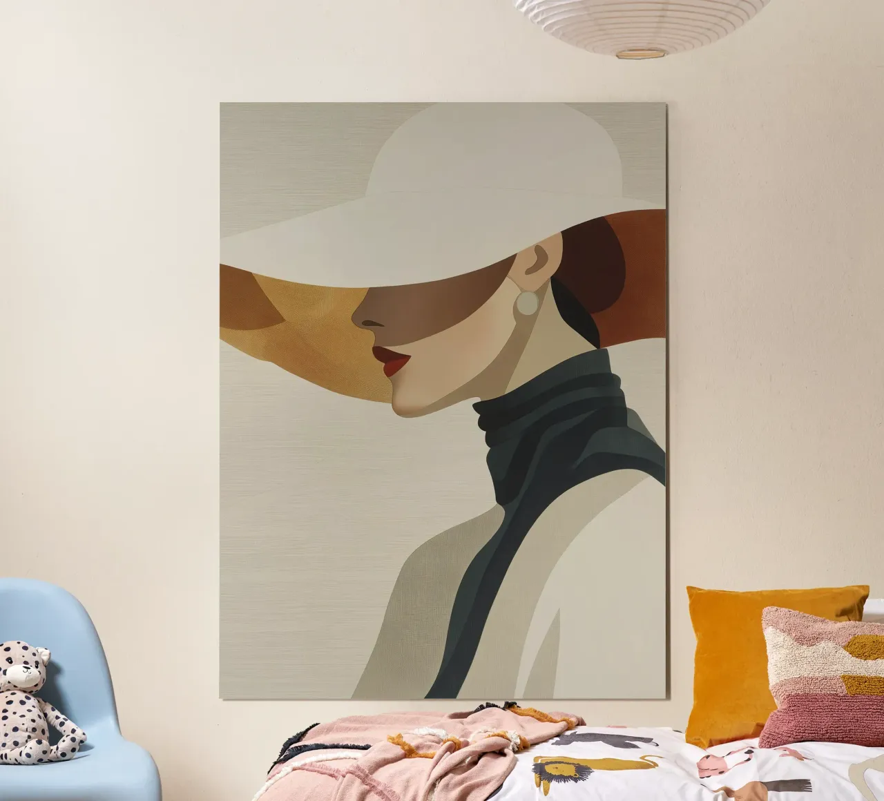 Donna con cappello carta hahnemühle da Imagine