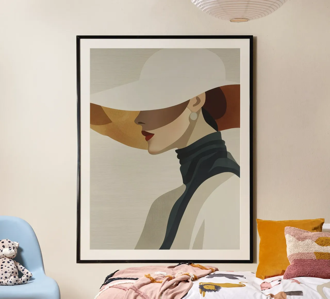 Donna con cappello carta hahnemühle da Imagine