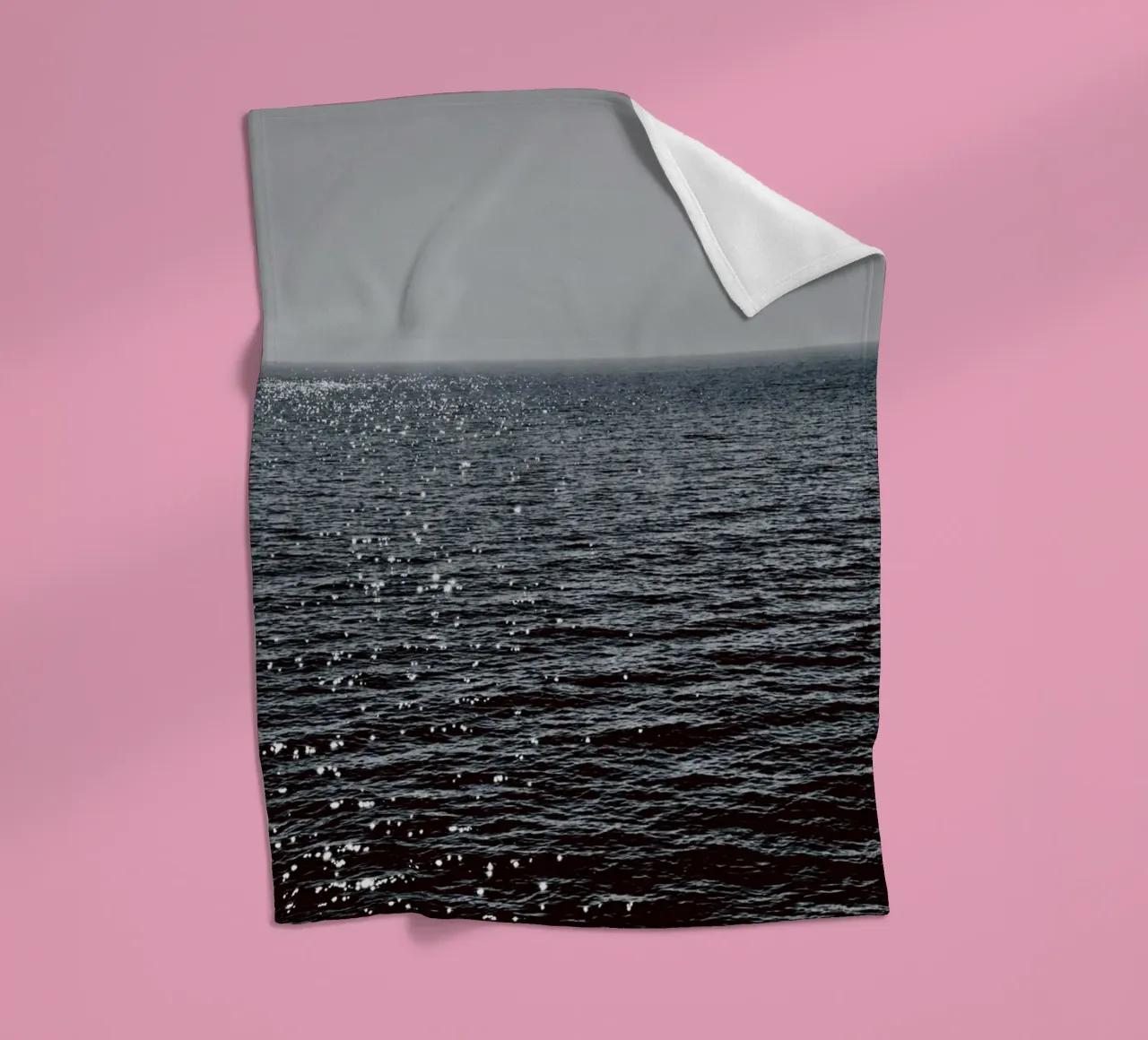 Sunlight Reflection in the Deep Blue Ocean fleece blanket by KISSA STUDIO