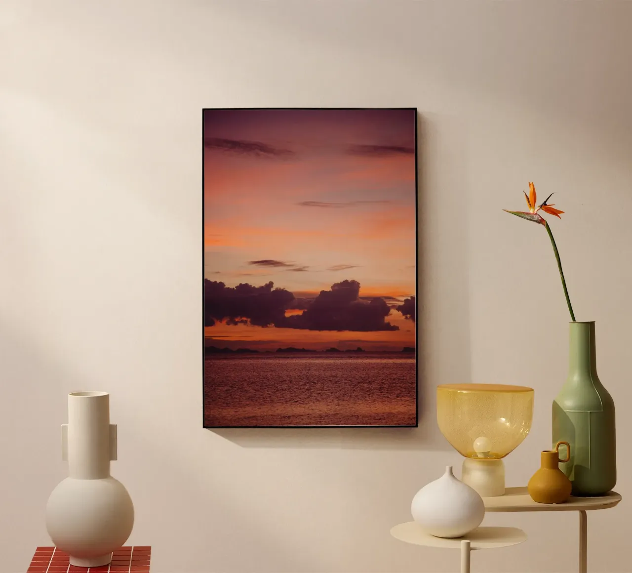 sunset ocean Acryl-Glas von Earthly Visions