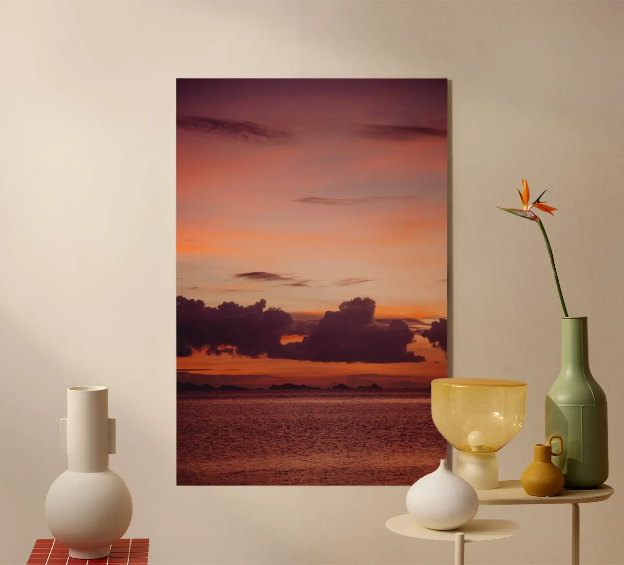 sunset ocean Acryl-Glas von Earthly Visions