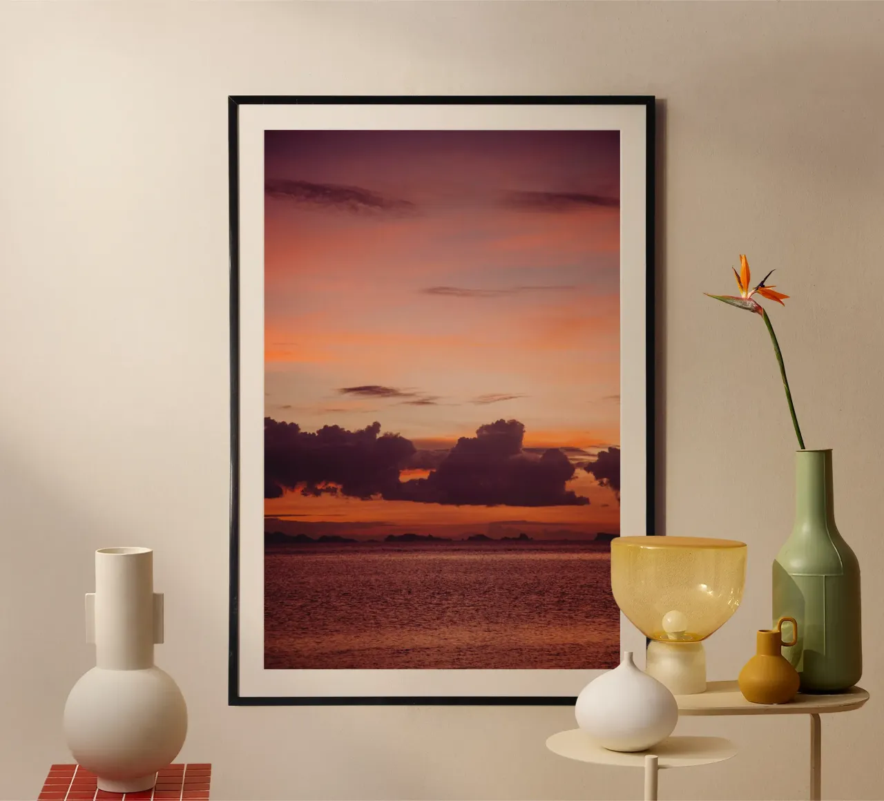 sunset ocean poster by Earthly Visions