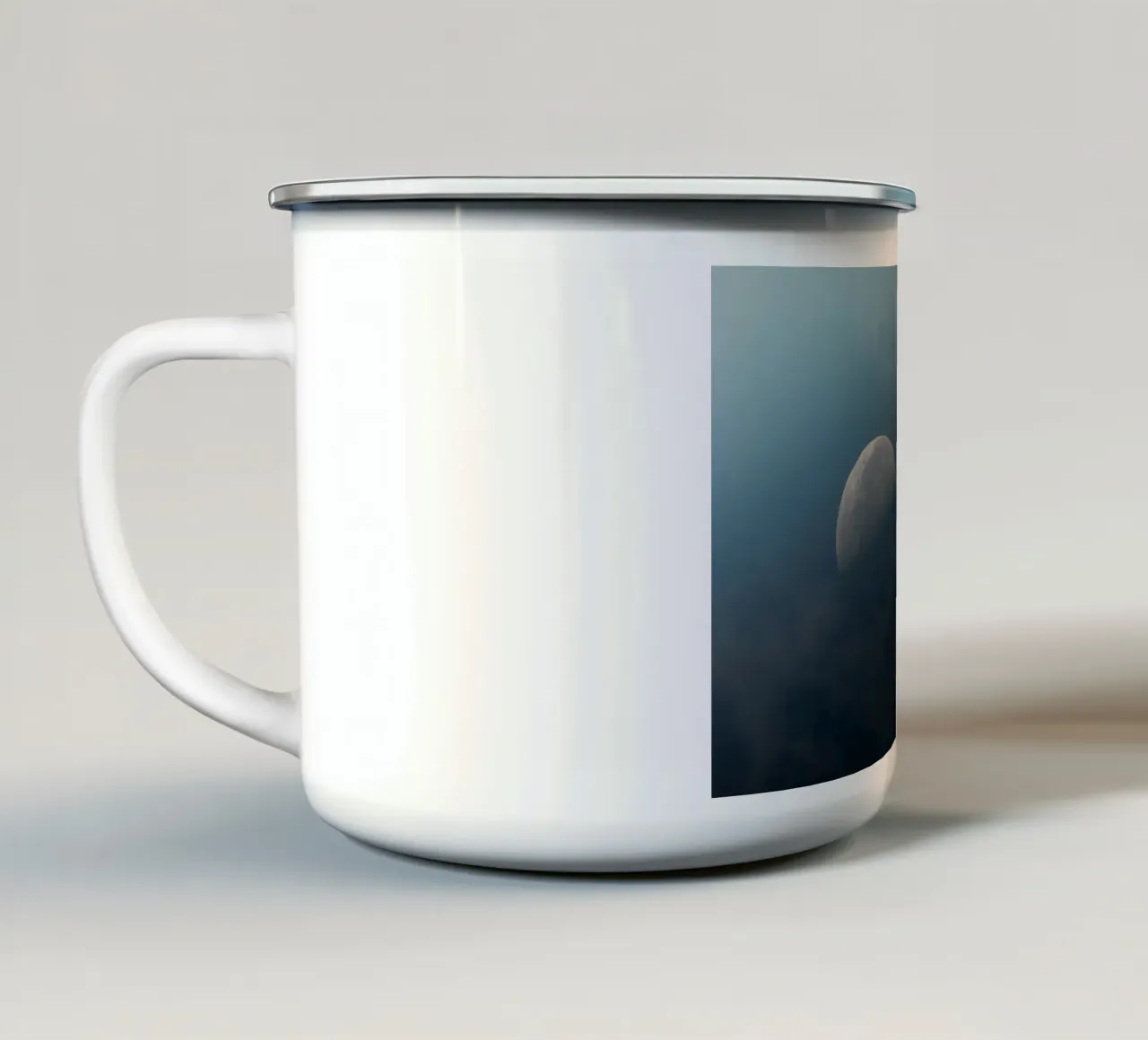 notte di luna tazza in smalto da Earthly Visions
