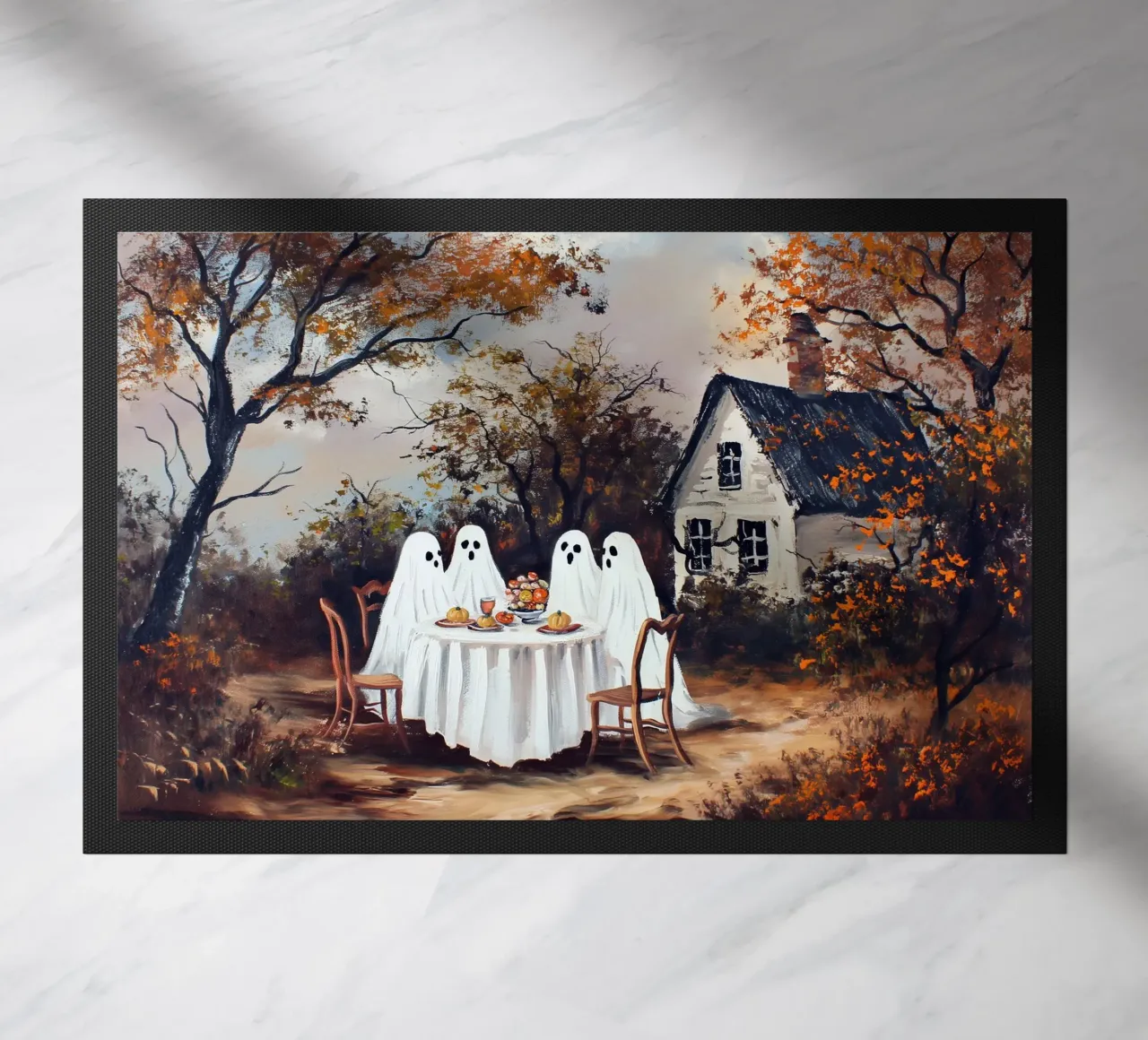 Halloween Gespenster Dinner Fußmatte von Fleur de Lys