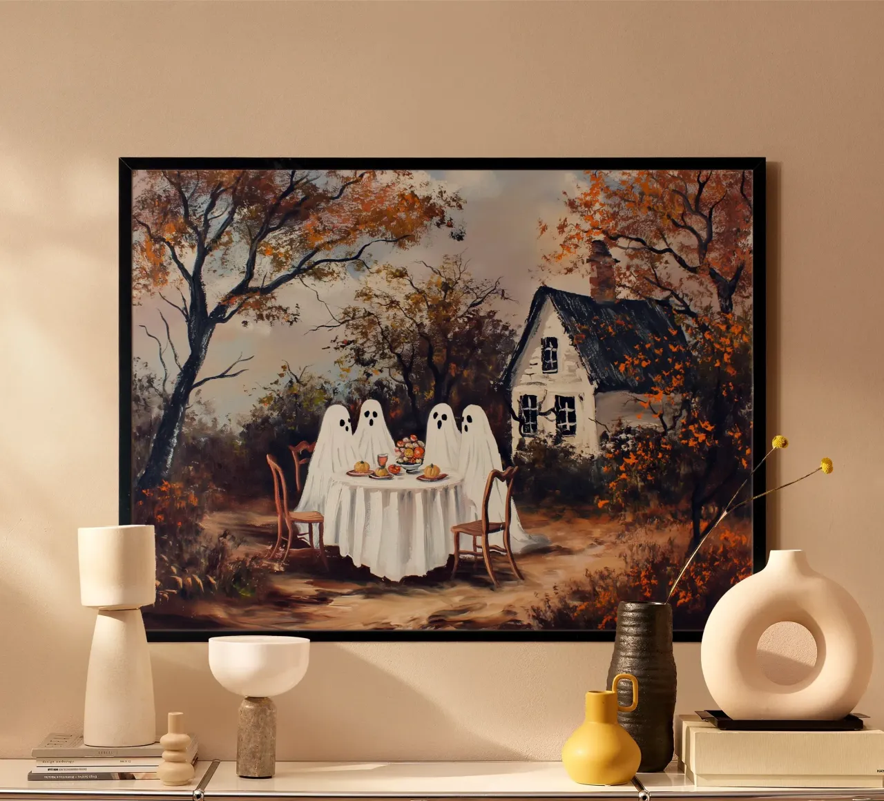 Cena con i fantasmi di Halloween poster da Fleur de Lys