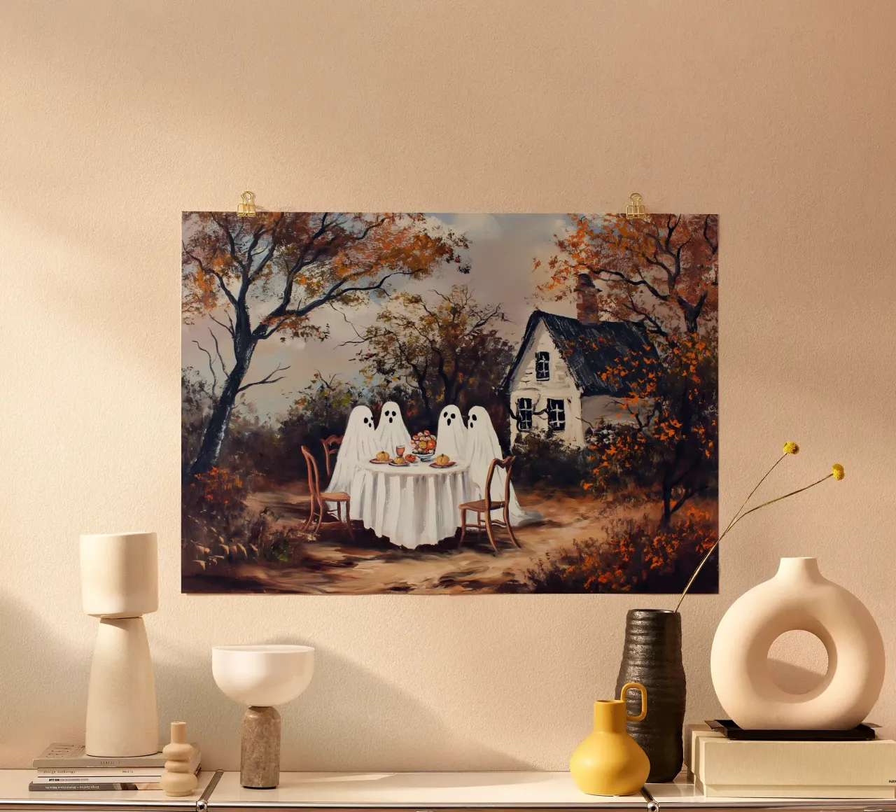 Cena con i fantasmi di Halloween poster da Fleur de Lys