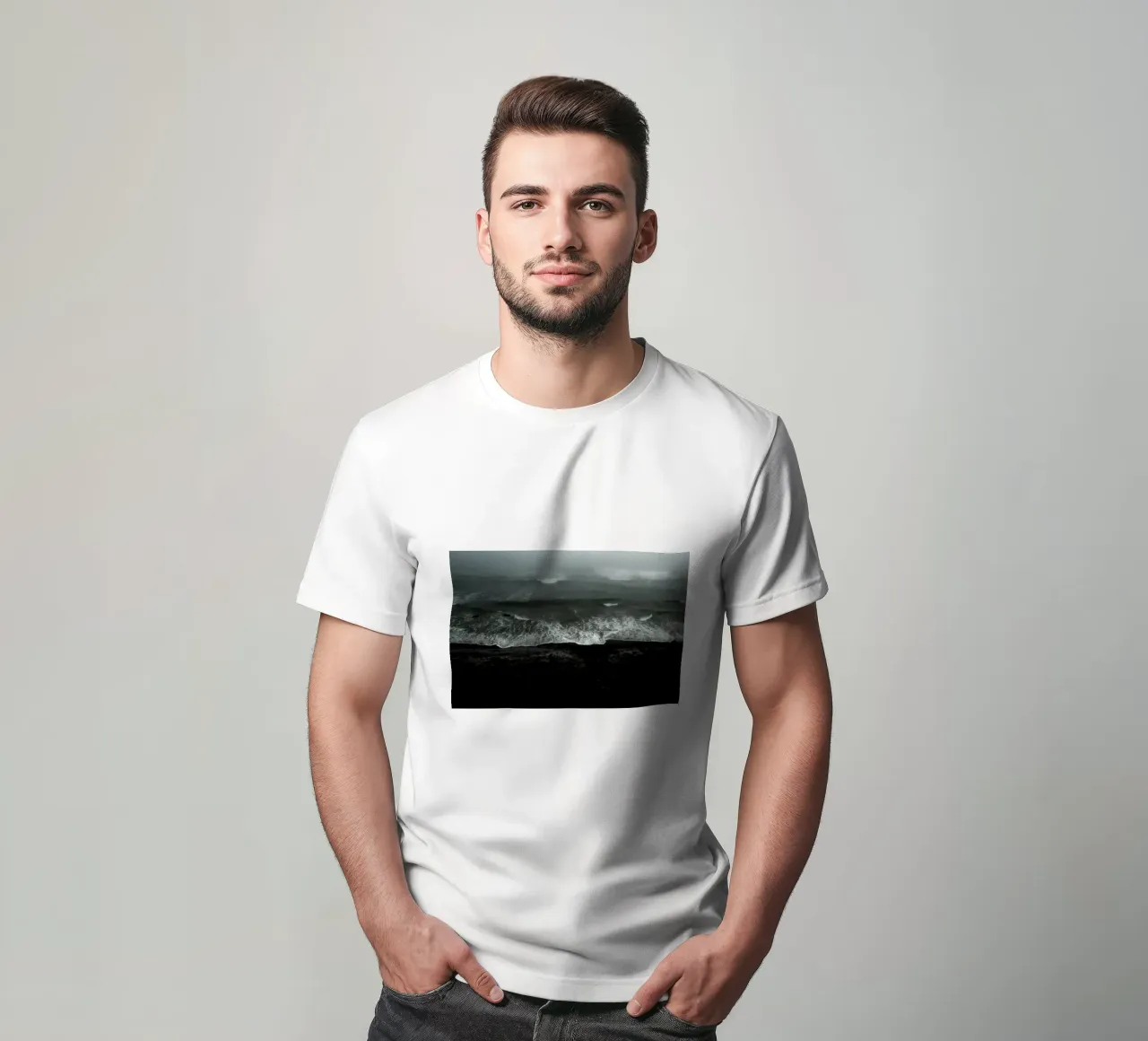 Zwarte Oceaan t-shirt van KISSA STUDIO