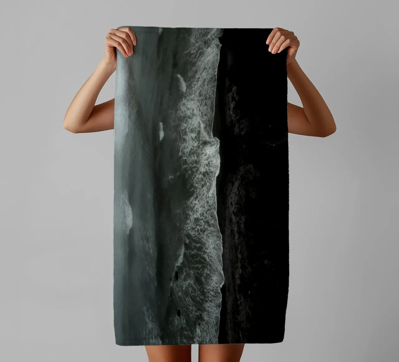 Black Ocean towel by KISSA STUDIO