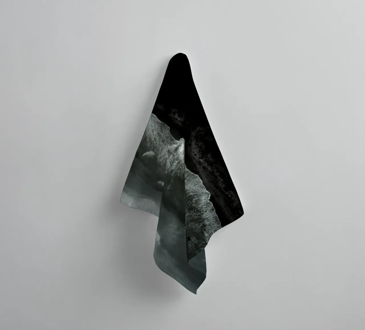 Black Ocean towel by KISSA STUDIO