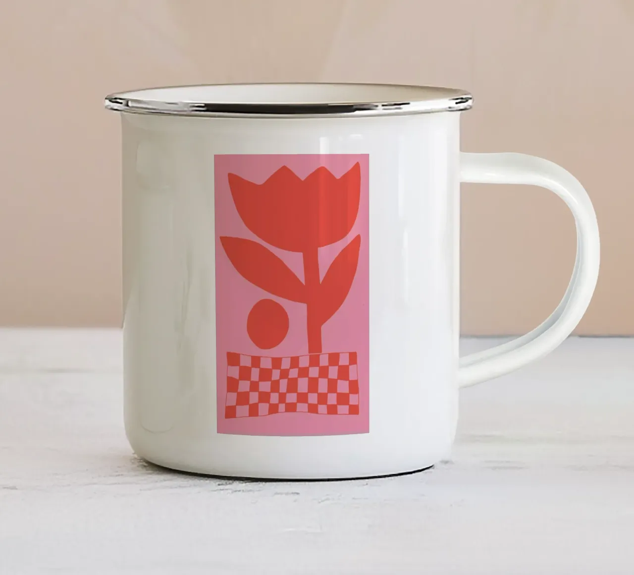 Retro Flower tazza in smalto da Pure