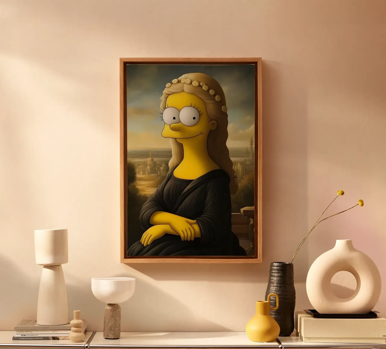 Monna Lisa Simpson tela con Cornice a cassetta da M-Ulrich-Digital Art