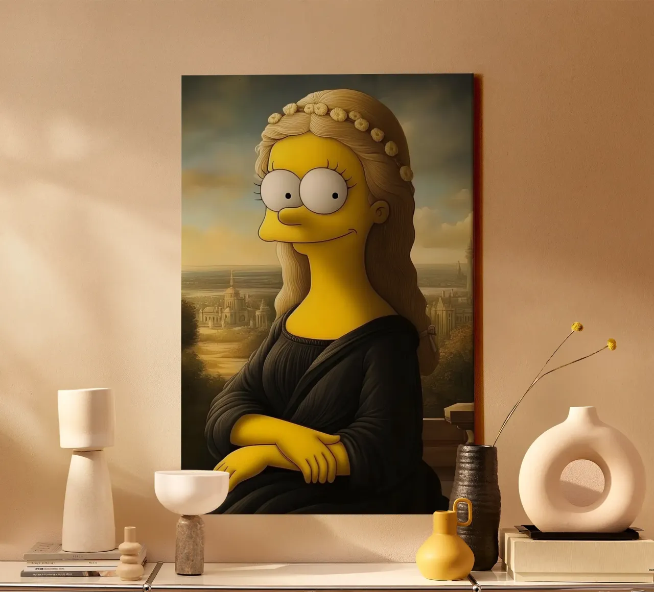 Monna Lisa Simpson tela con Cornice a cassetta da M-Ulrich-Digital Art