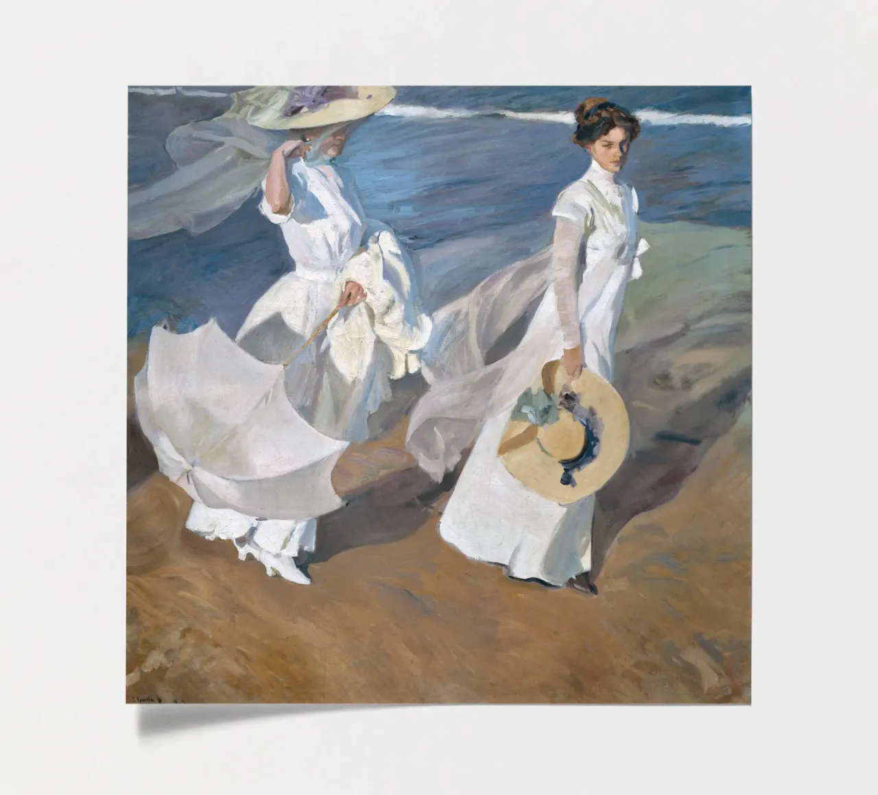 Promenade au bord de la mer (1909) de Joaquín Sorolla planche autocollant de Venus Art