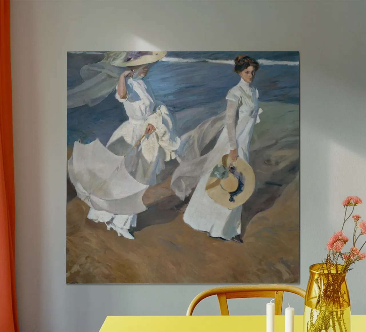 Passeggiata in riva al mare (1909) di Joaquín Sorolla carta hahnemühle da Venus Art