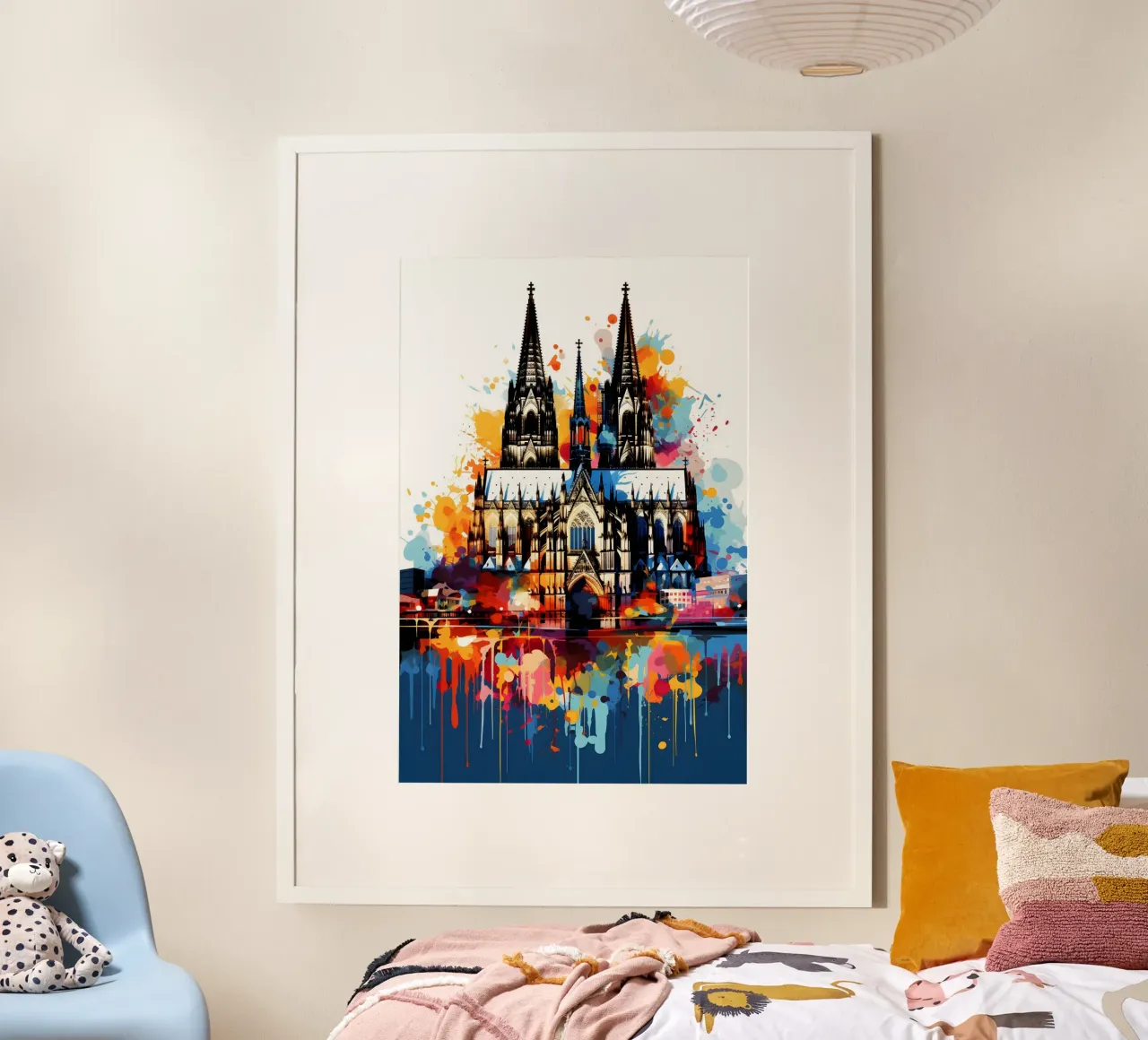 La Cattedrale di Colonia si tinge di arte poster da Vintage Travel Art