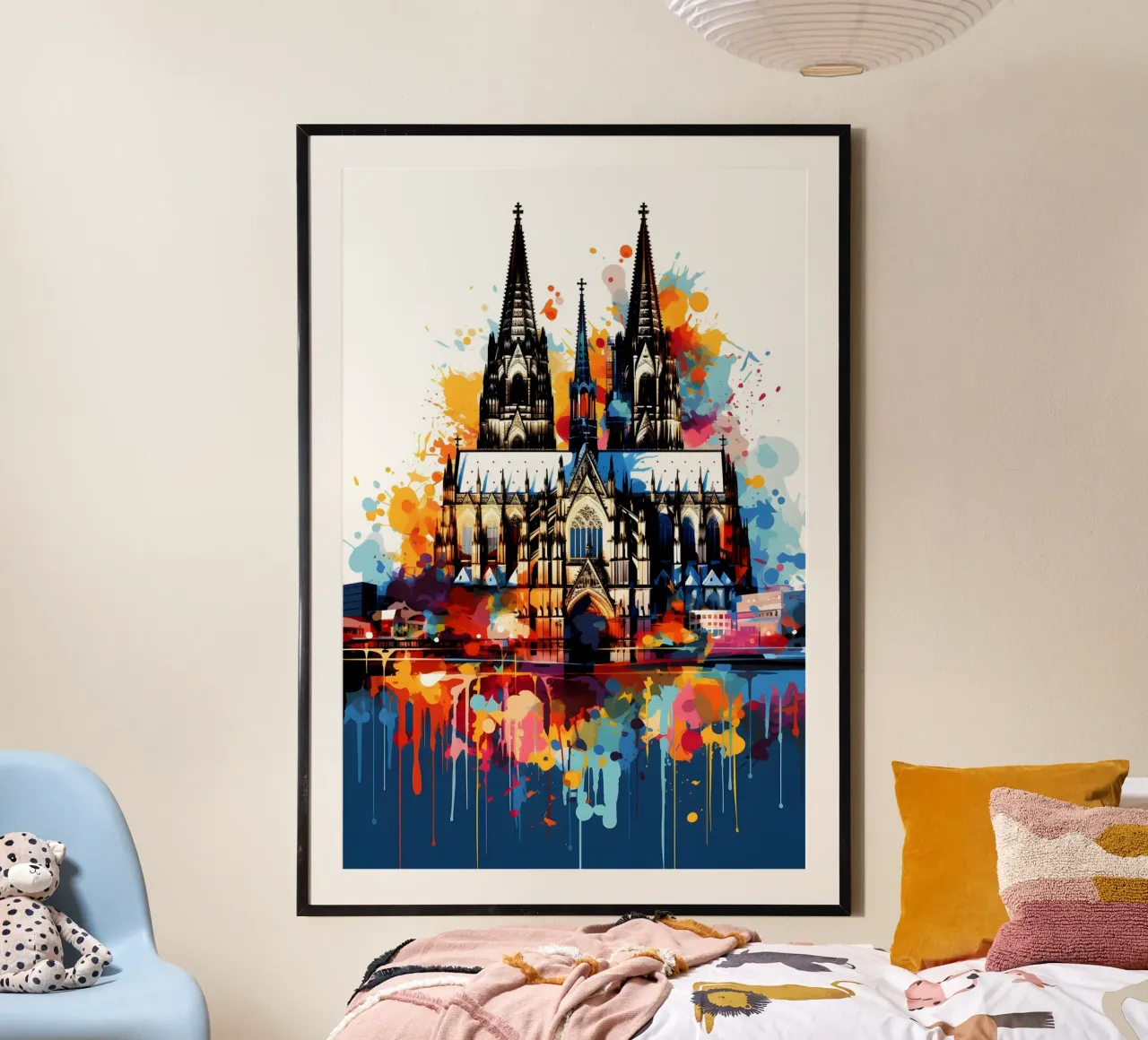 La Cattedrale di Colonia si tinge di arte poster da Vintage Travel Art