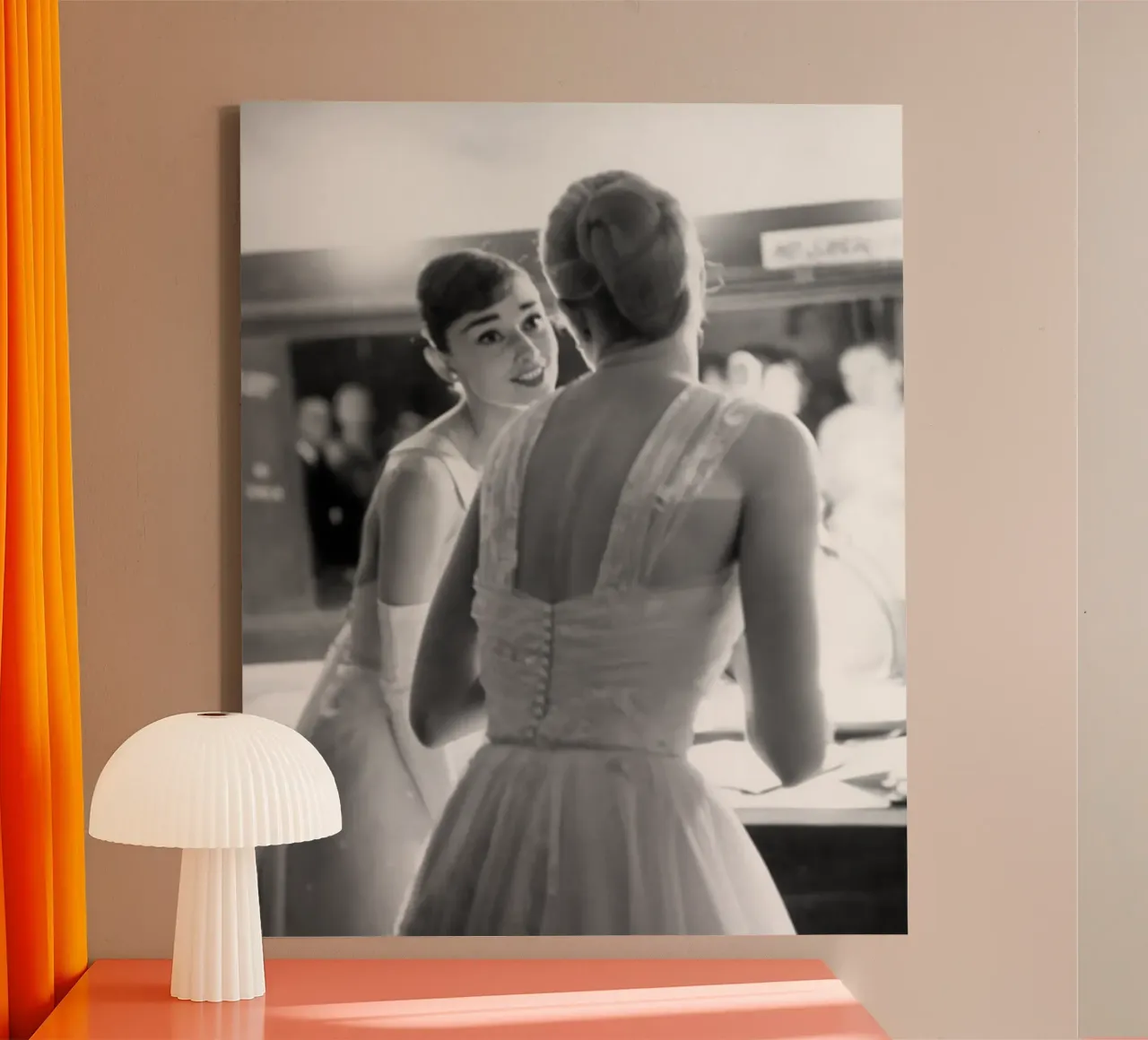 Audrey On Make Up canvas by Lorraine Mooore