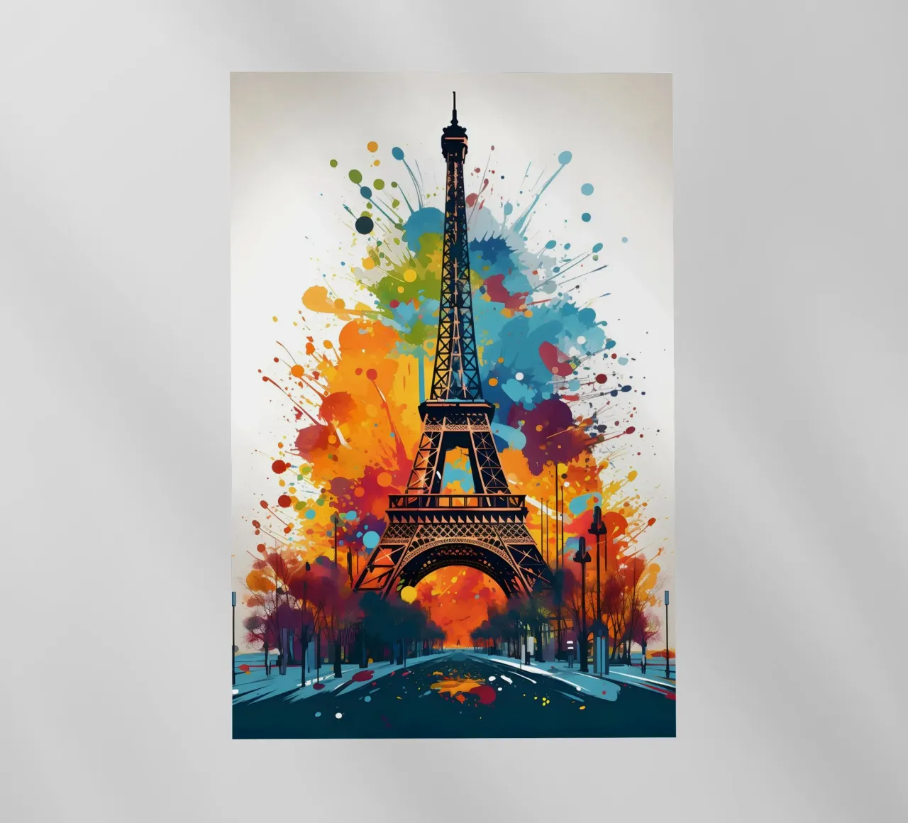 Torre Eiffel spruzzi di colore d'arte pellicola backlit da Vintage Travel Art