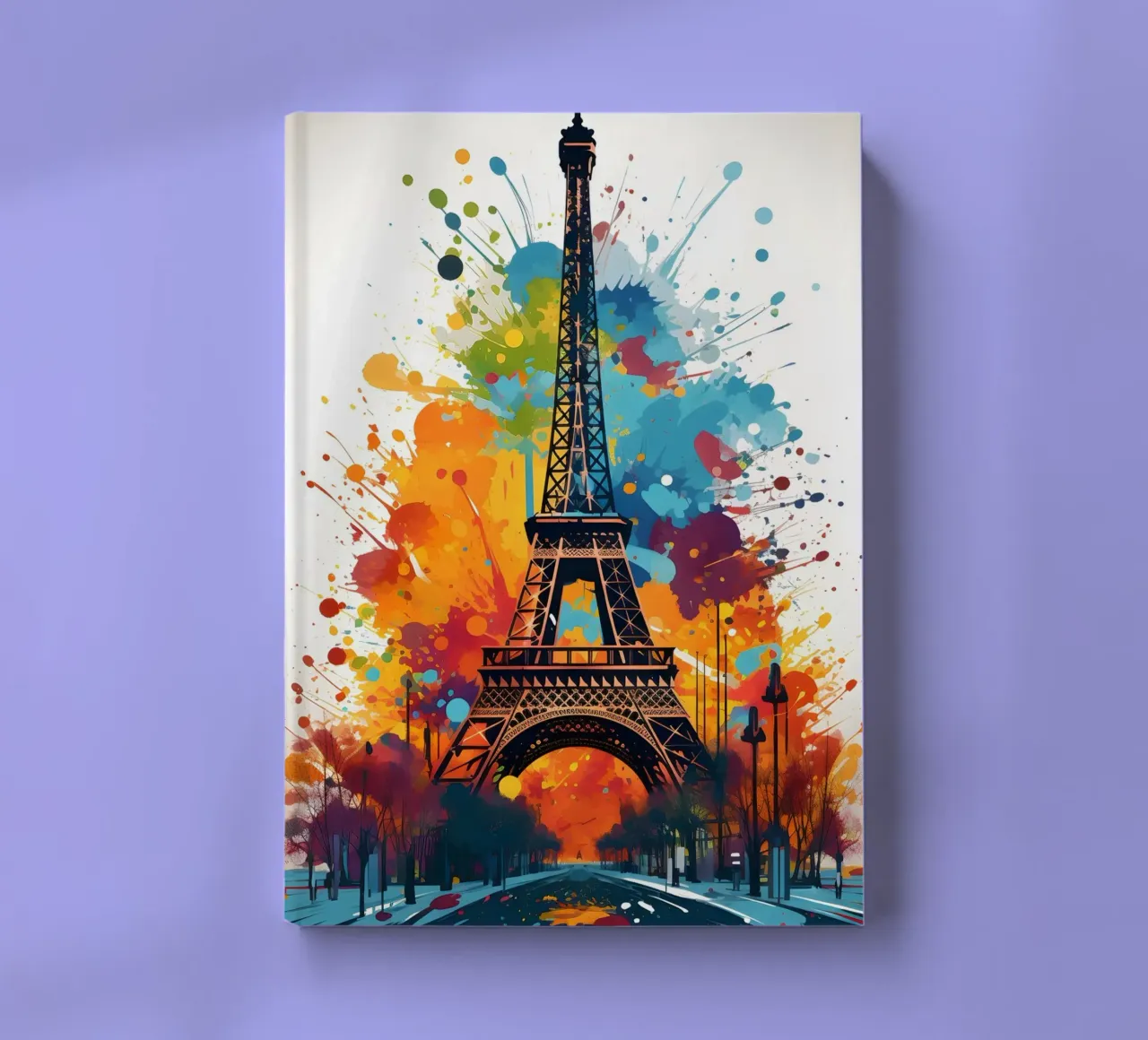 Eiffel Tower splashes of colour art notebook by Vintage Travel Art