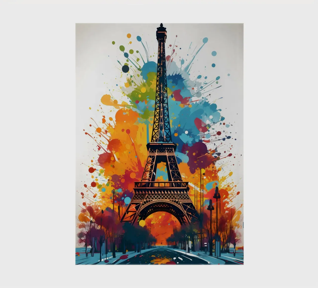 Eiffel Tower splashes of colour art notebook by Vintage Travel Art