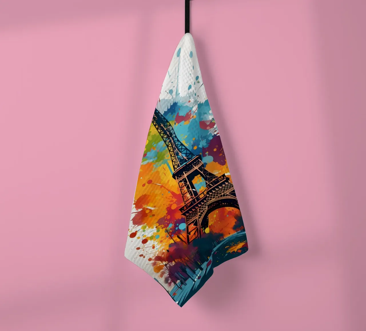 Torre Eiffel spruzzi di colore d'arte canovaccio da cucina da Vintage Travel Art