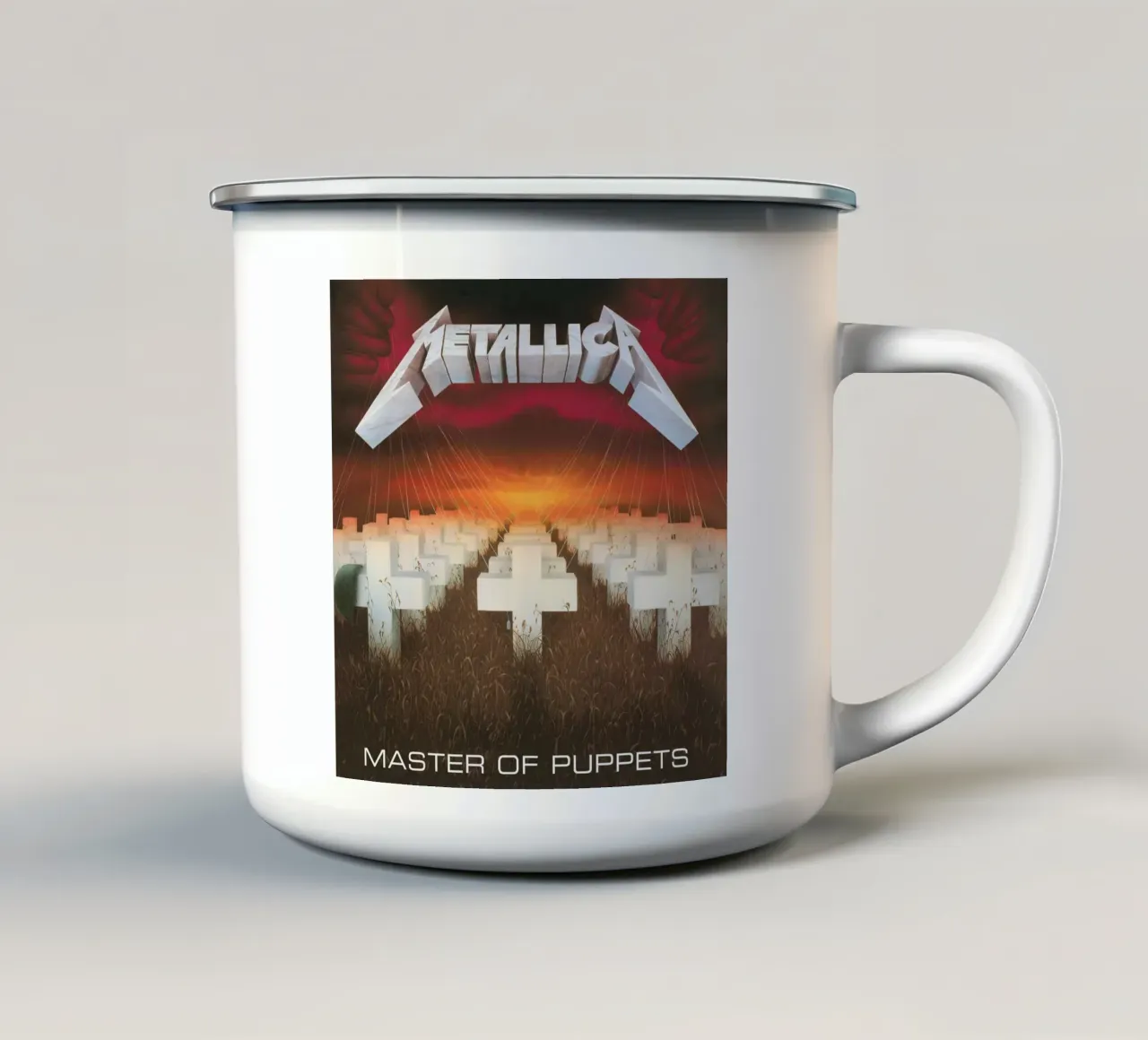 master of puppets metallica tazza in smalto da Jordan shop