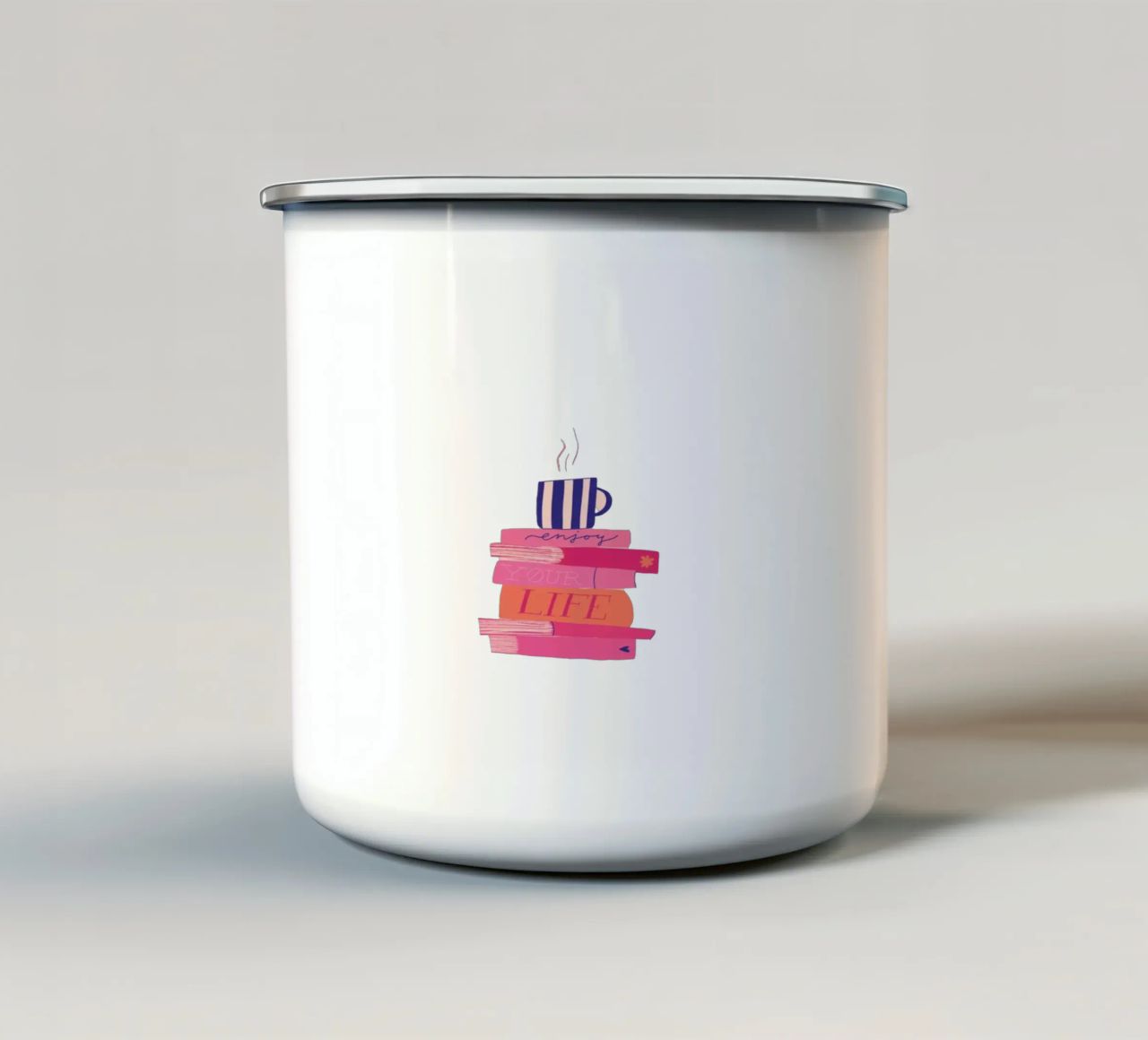 Morning Reads Emaille Tasse von Pure