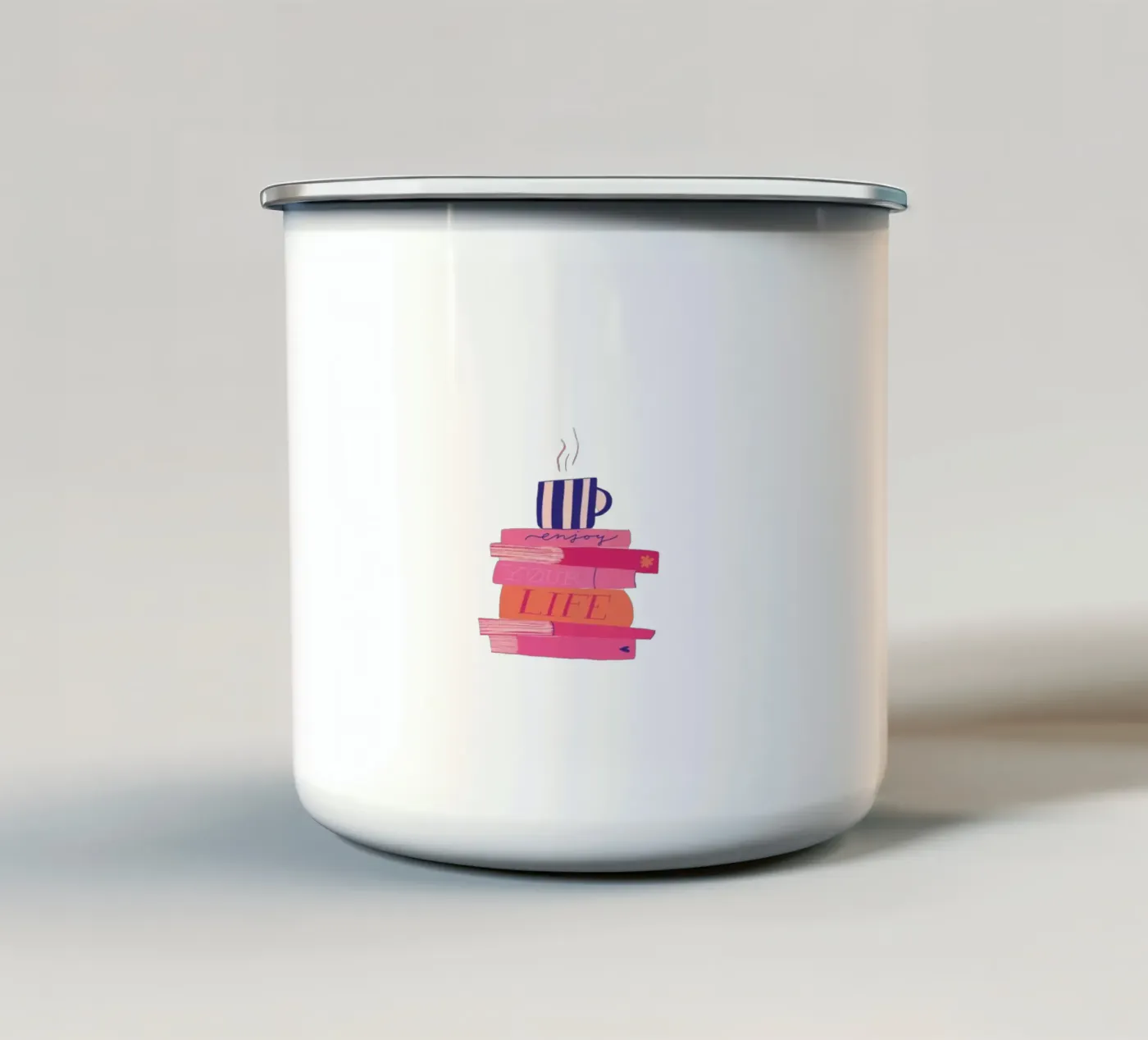 Morning Reads enamel mug by Pure