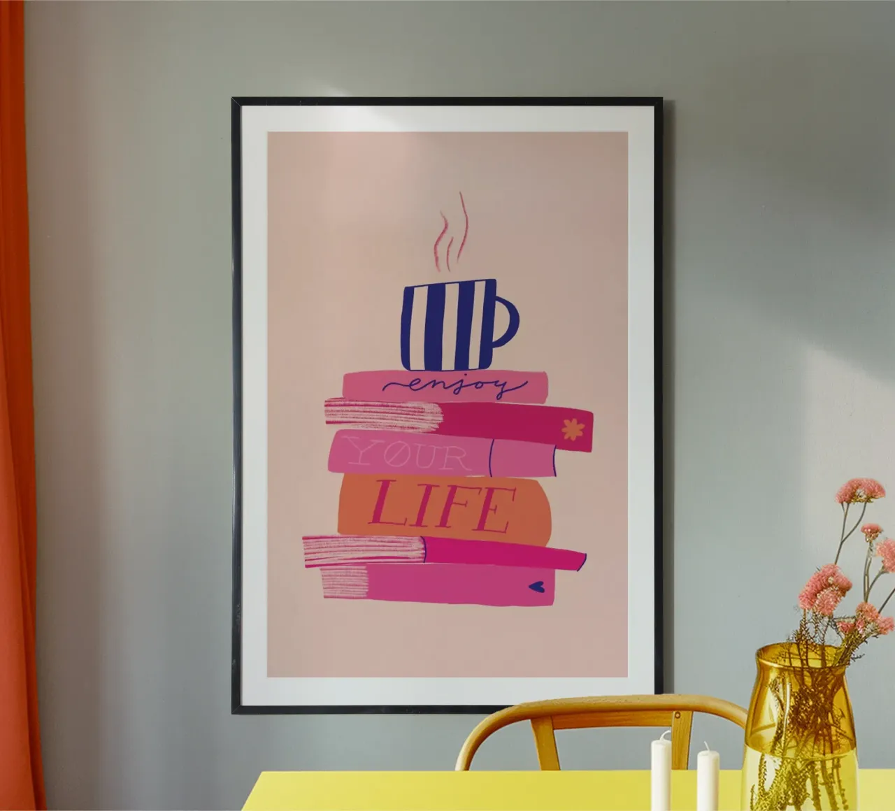 Morning Reads poster avec cadre en plastique de Pure