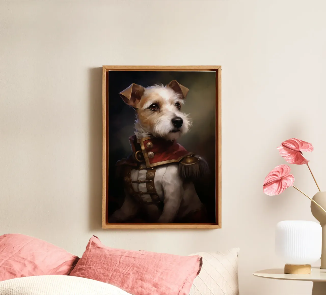 Hond Commandant canvas met Baklijst van Fleur de Lys