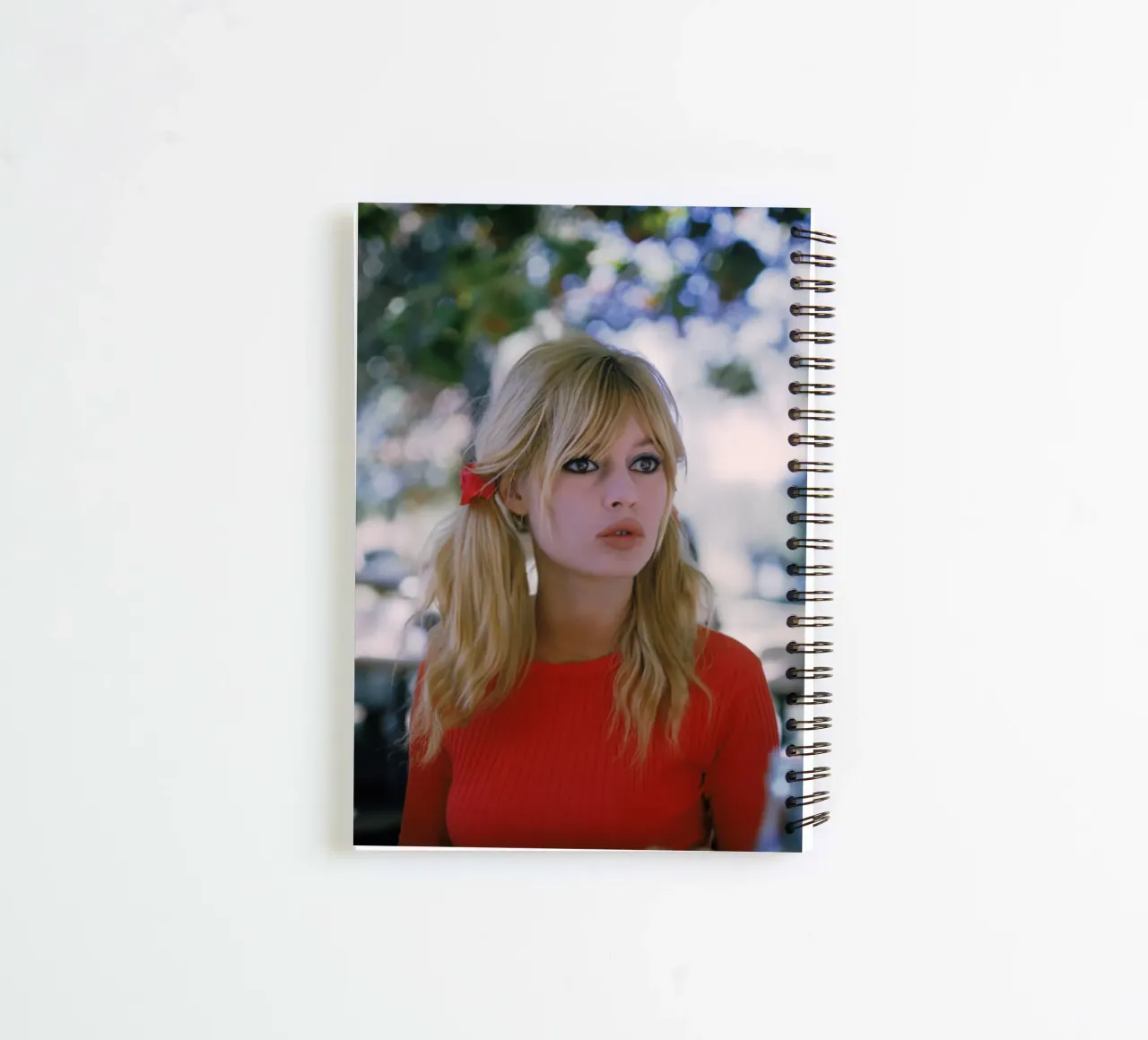 Brigitte On Set spiral notebook by Lorraine Mooore