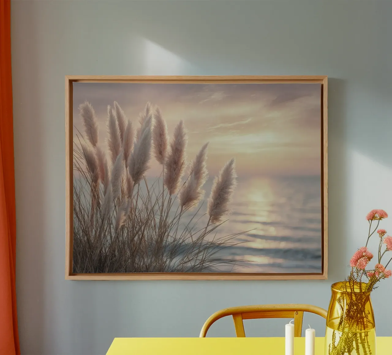 In the gold of the last hour canvas with Floater frame by Melanie Viola