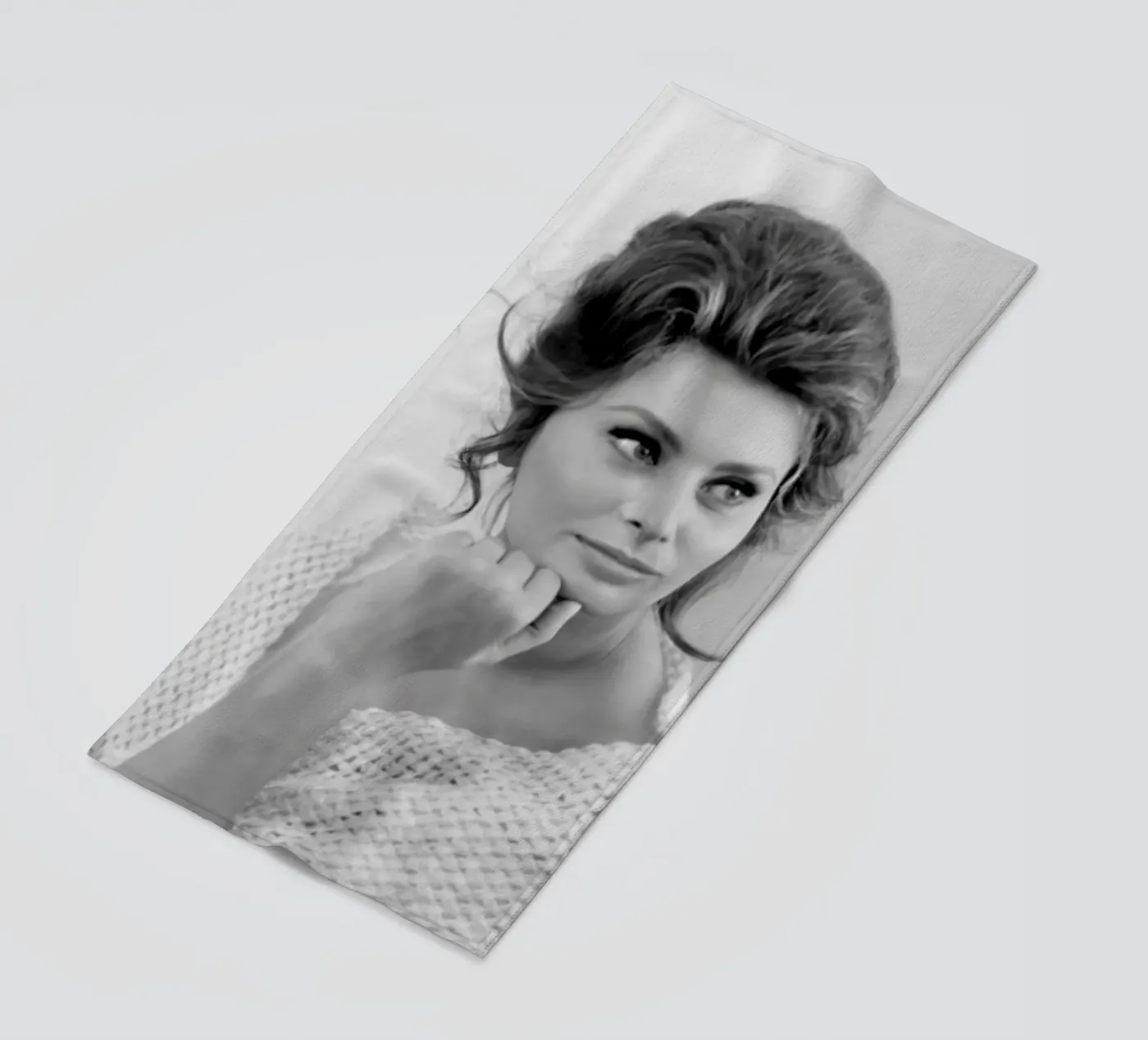 Sophia Posing beach towel by Lorraine Mooore