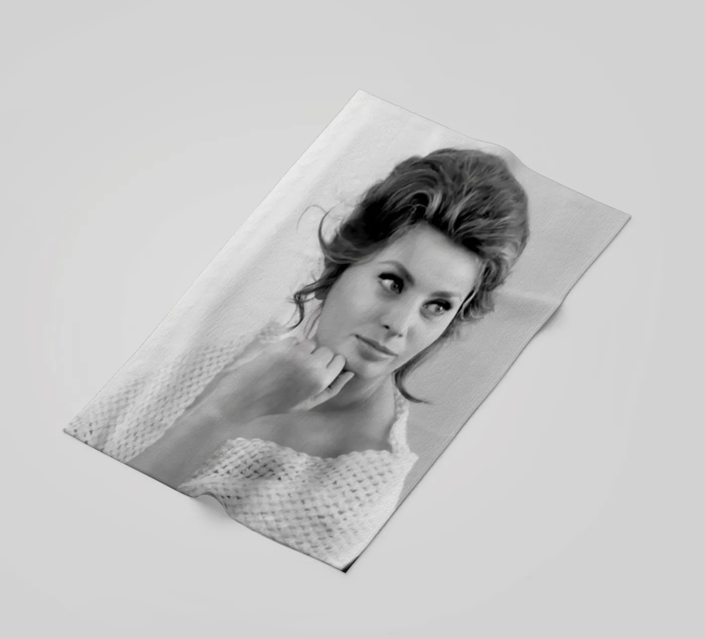 Sophia Posing beach towel by Lorraine Mooore