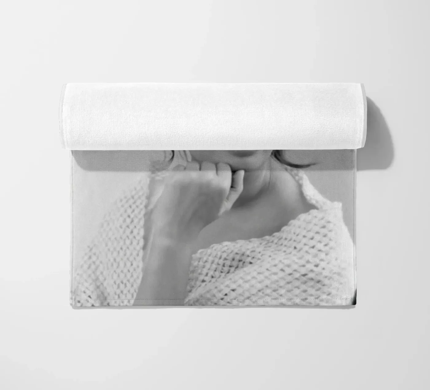 Sophia Posing beach towel by Lorraine Mooore