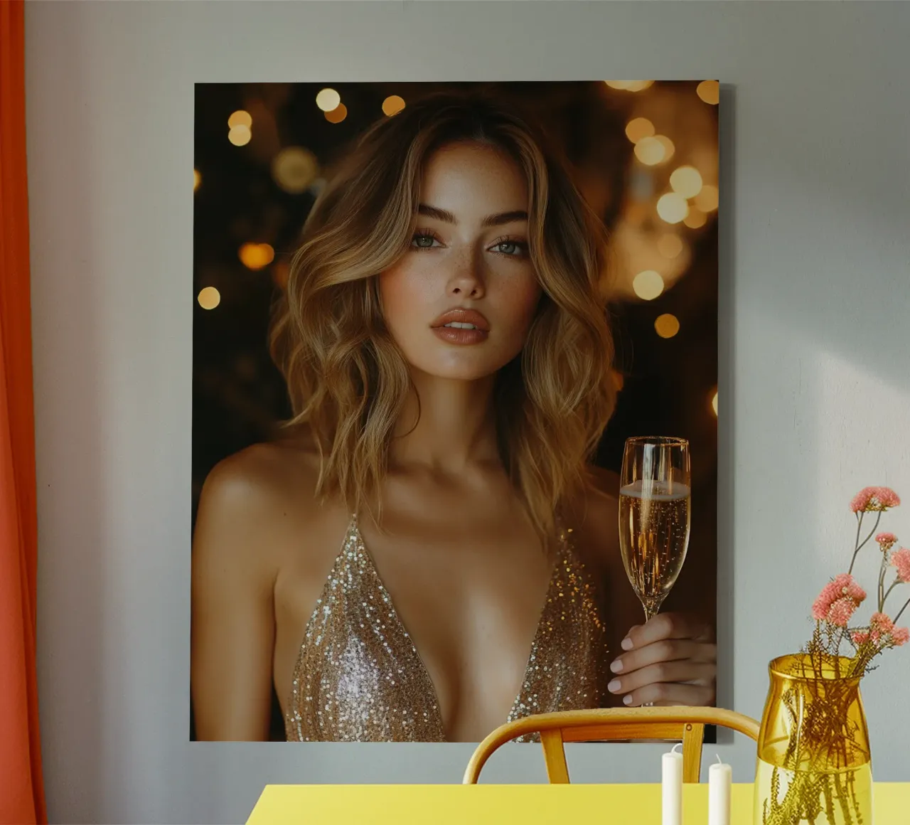 Glam Glow canvas with Floater frame by PhotoVibe Decor